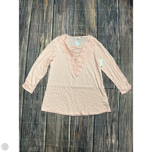 Top Long Sleeve By Maurices In Pink, Size: L