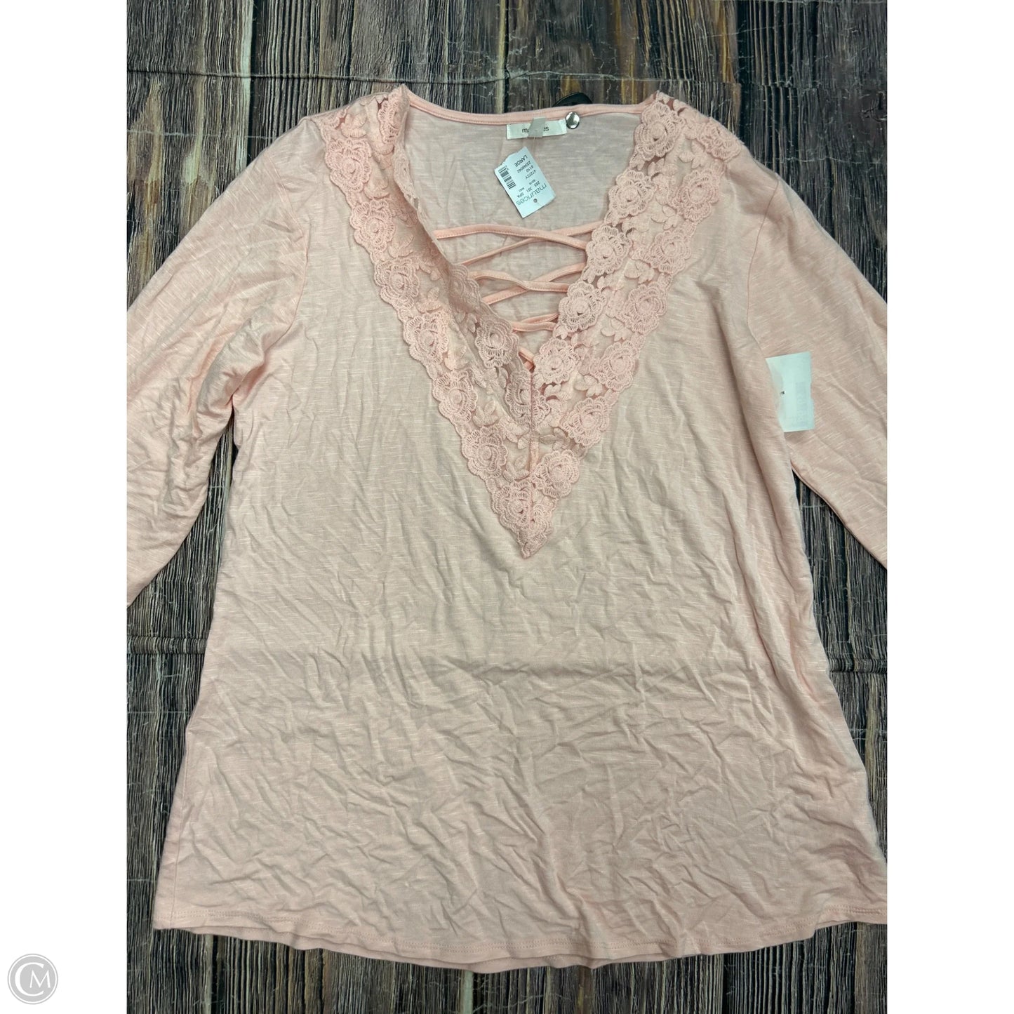 Top Long Sleeve By Maurices In Pink, Size: L