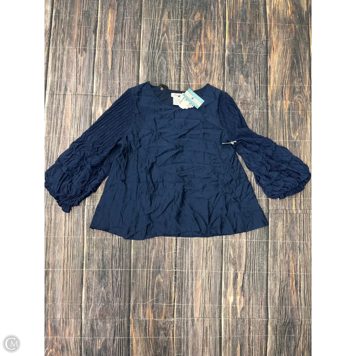 Top Long Sleeve By Clothes Mentor In Navy, Size: 1x