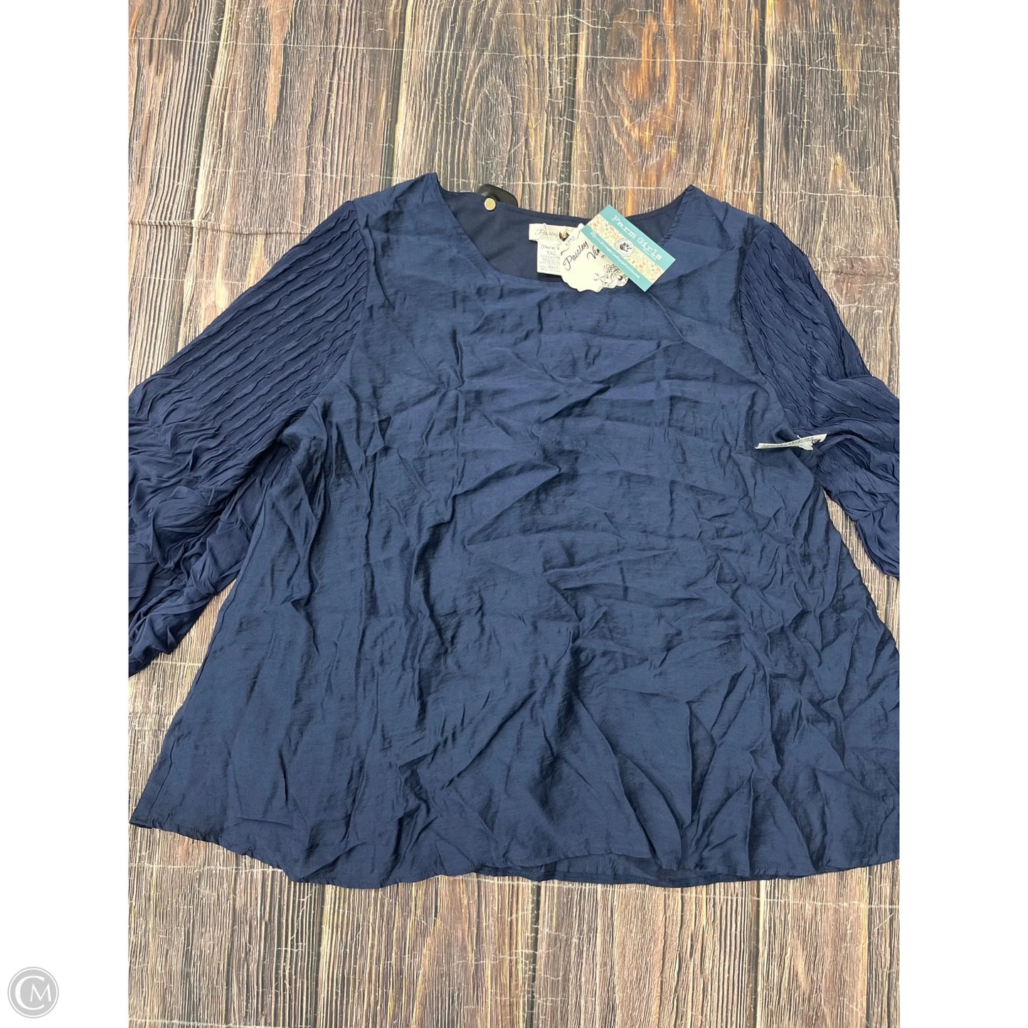 Top Long Sleeve By Clothes Mentor In Navy, Size: 1x