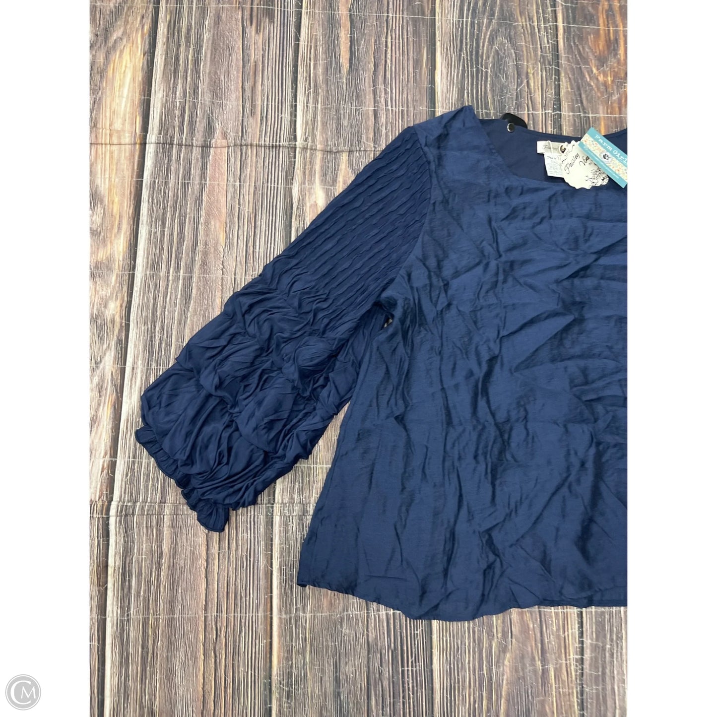 Top Long Sleeve By Clothes Mentor In Navy, Size: 1x