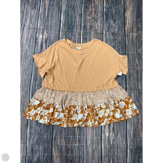 Top Short Sleeve By Easel In Orange, Size: L