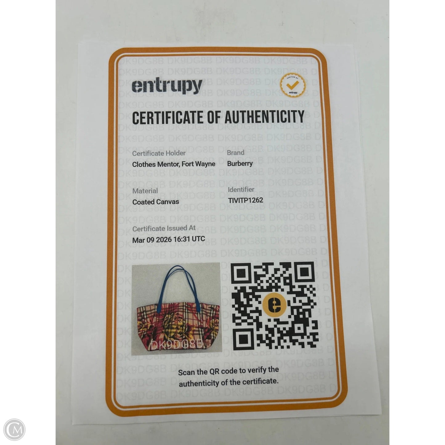 Tote Luxury Designer By Burberry, Size: Medium