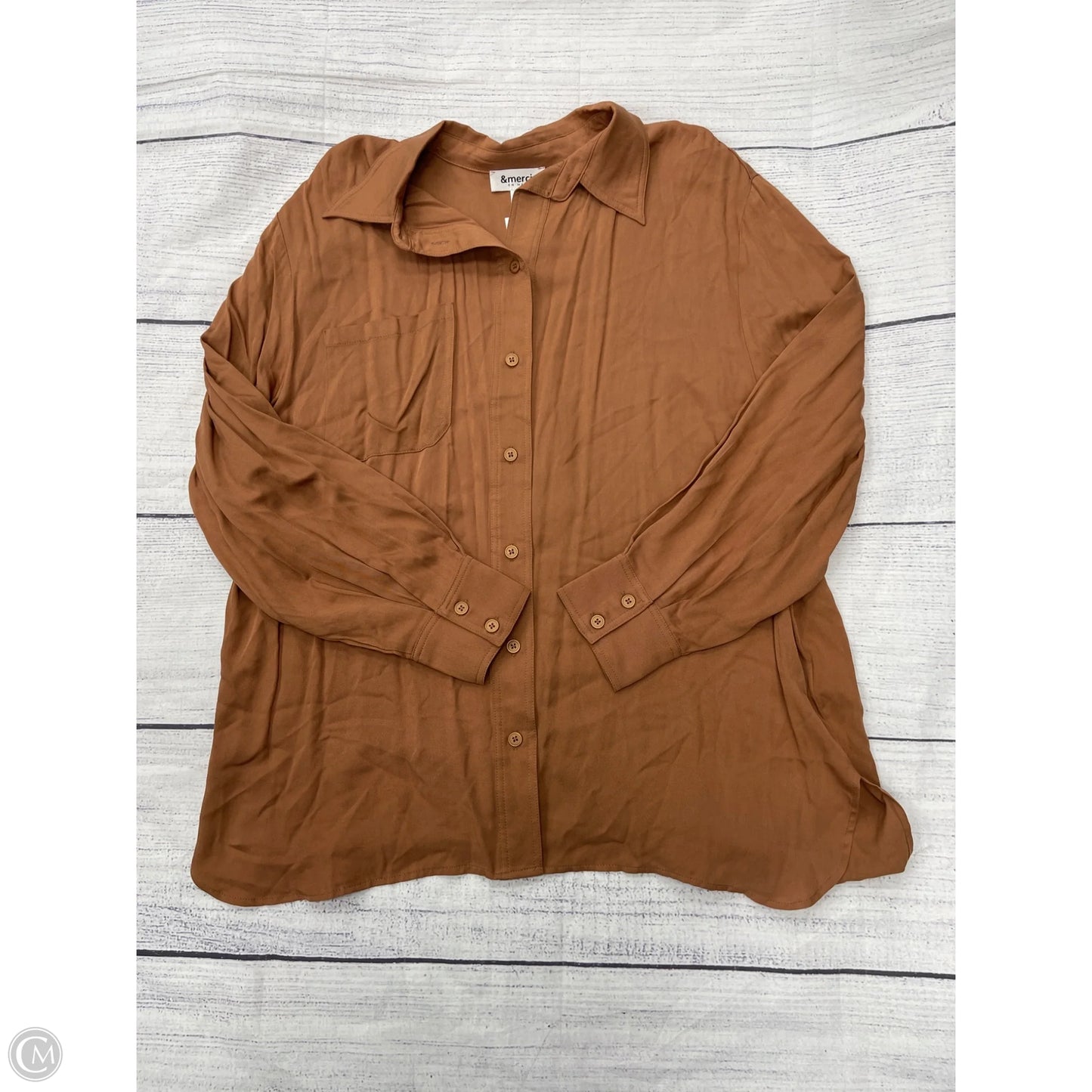 Top Long Sleeve By &merci In Brown, Size: M