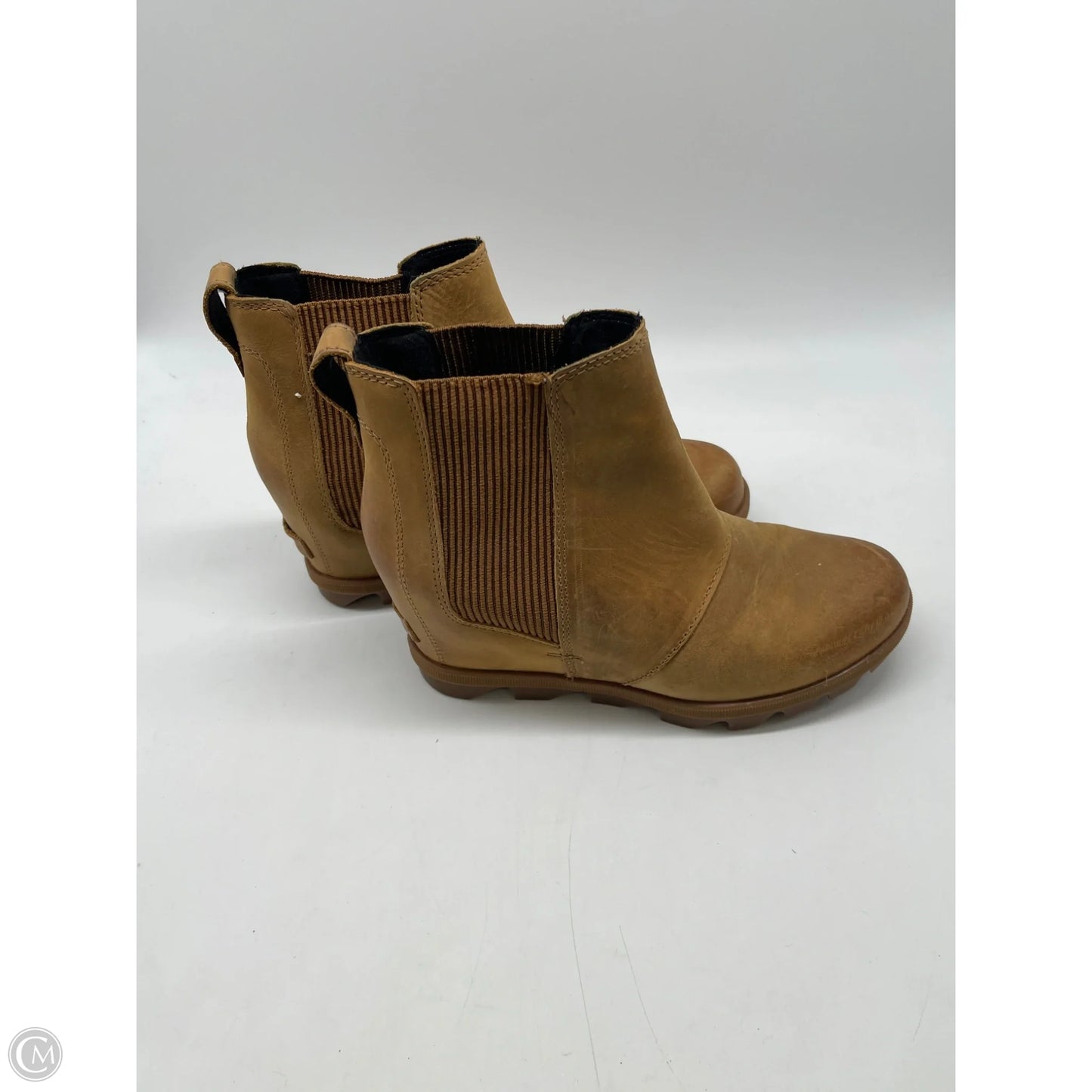 Boots Ankle Heels By Sorel In Tan, Size: 6.5