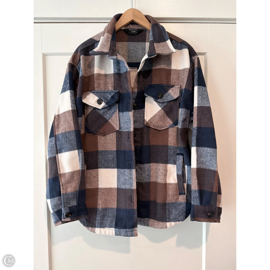Jacket Shirt By Members Mark In Brown, Size: M