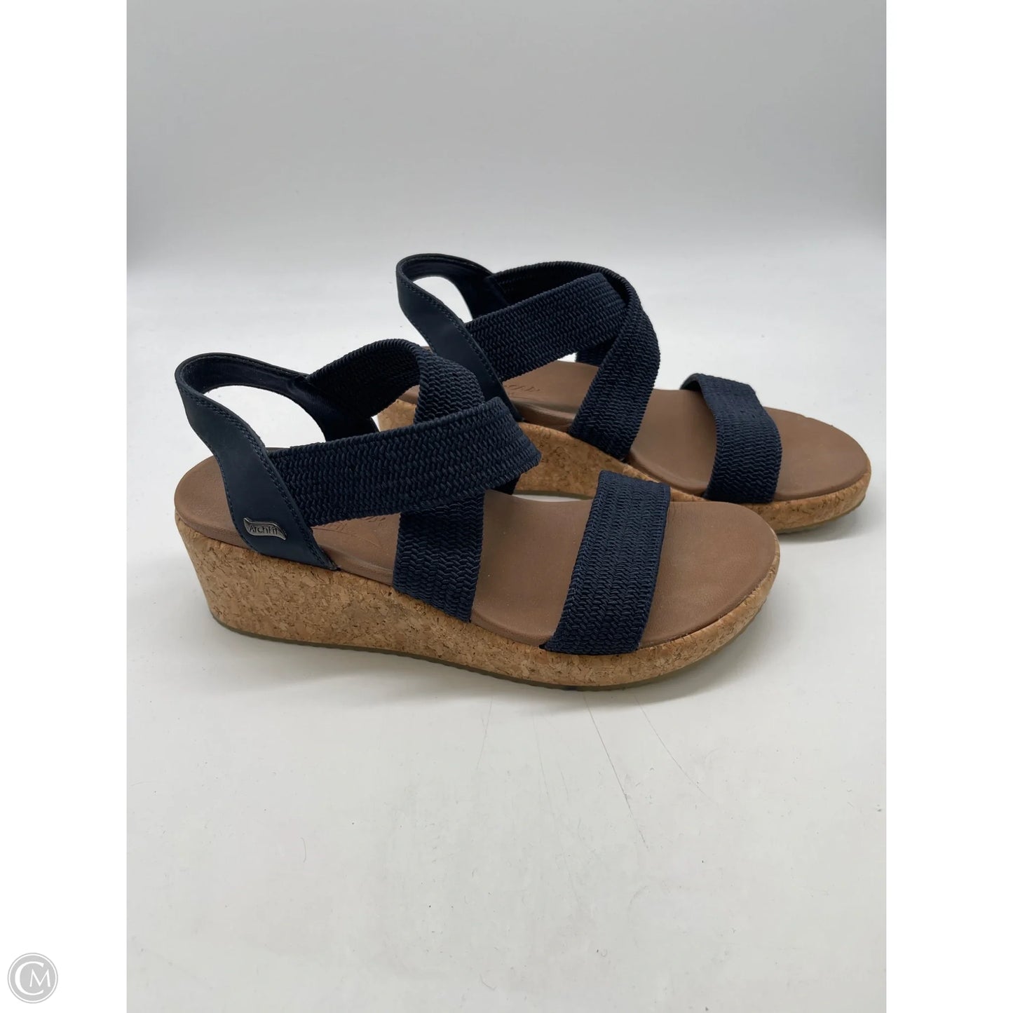 Sandals Heels Wedge By Skechers In Navy, Size: 7