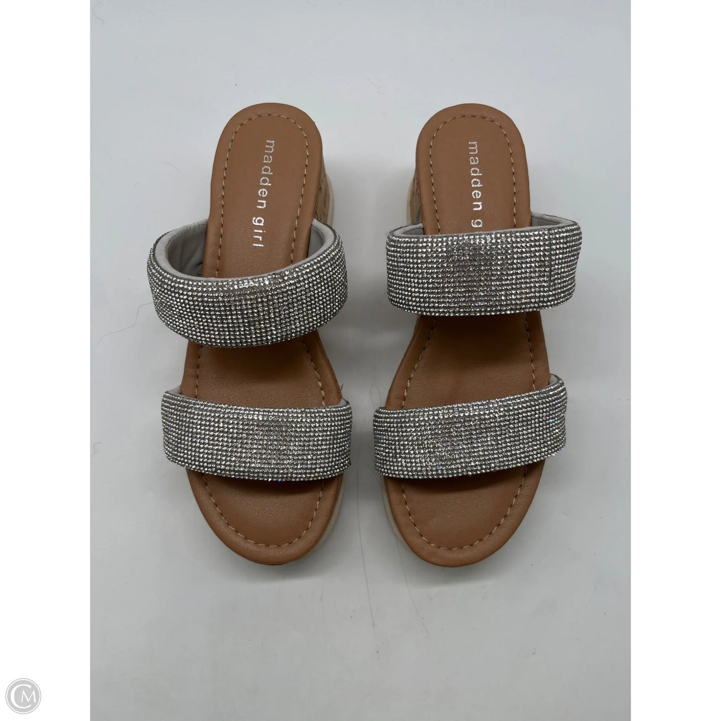 Sandals Heels Wedge By Madden Girl In Silver, Size: 6