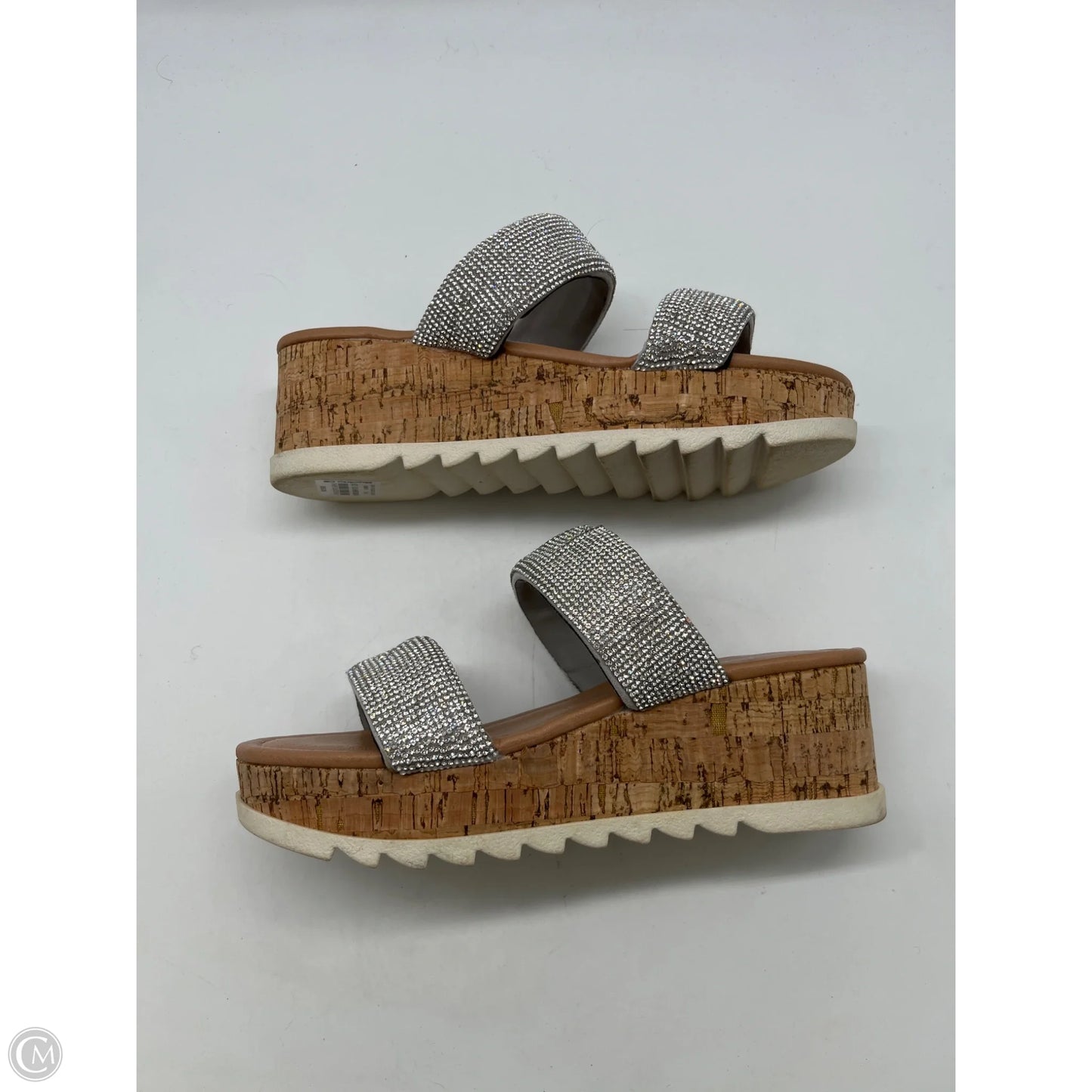 Sandals Heels Wedge By Madden Girl In Silver, Size: 6