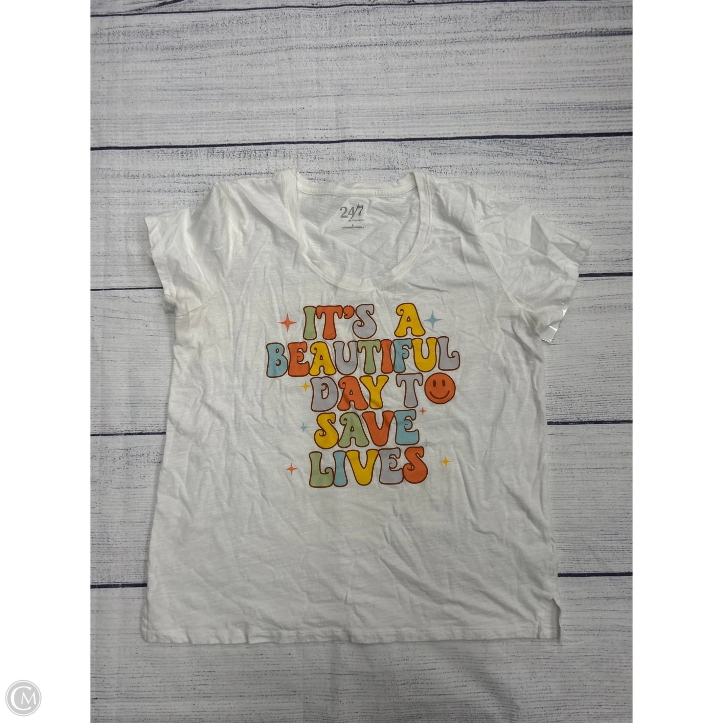 Top Short Sleeve By Maurices In White, Size: L