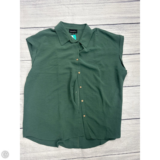 Top Short Sleeve By Fortune & Ivy In Green, Size: 1x