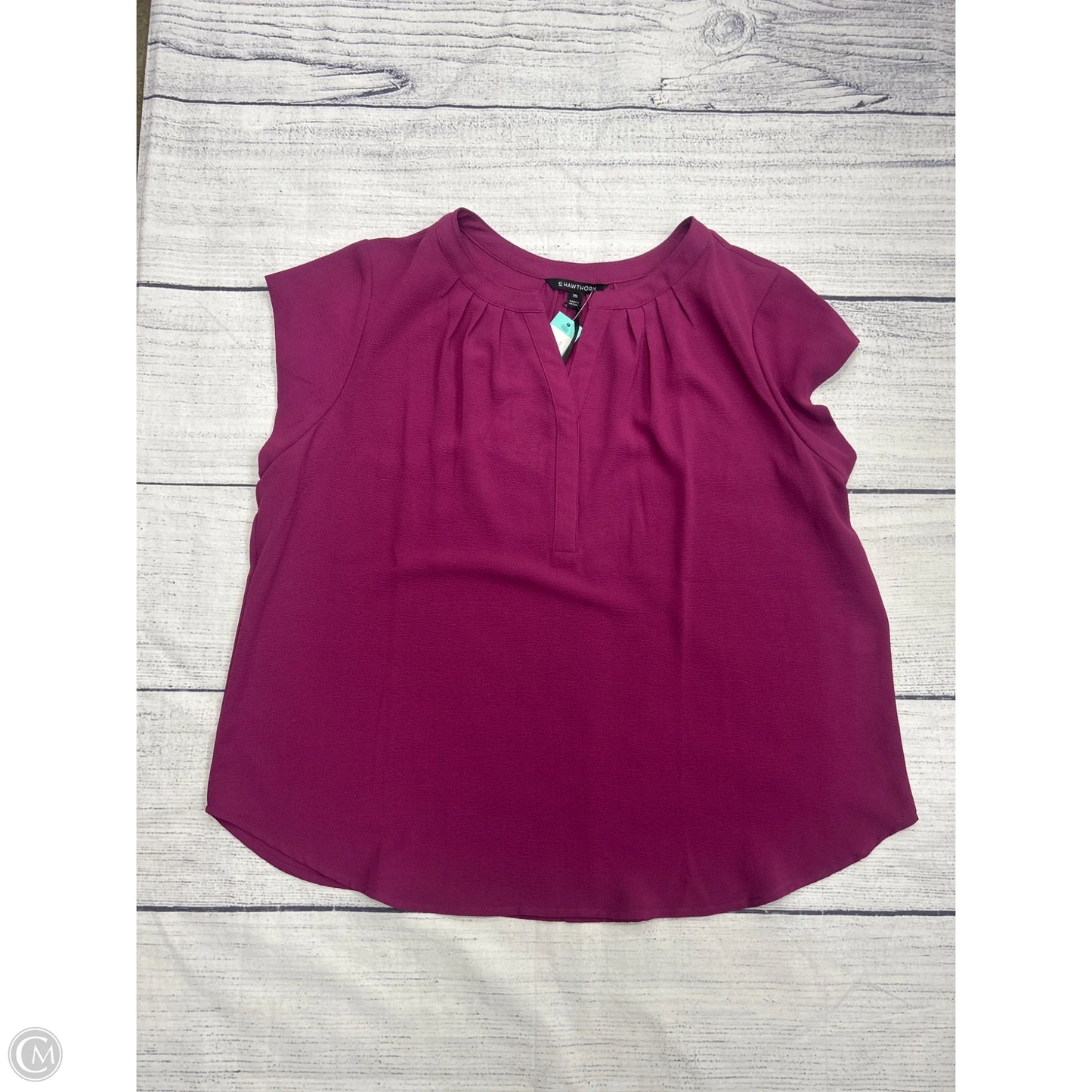 Top Short Sleeve By 41 Hawthorn In Purple, Size: 1x