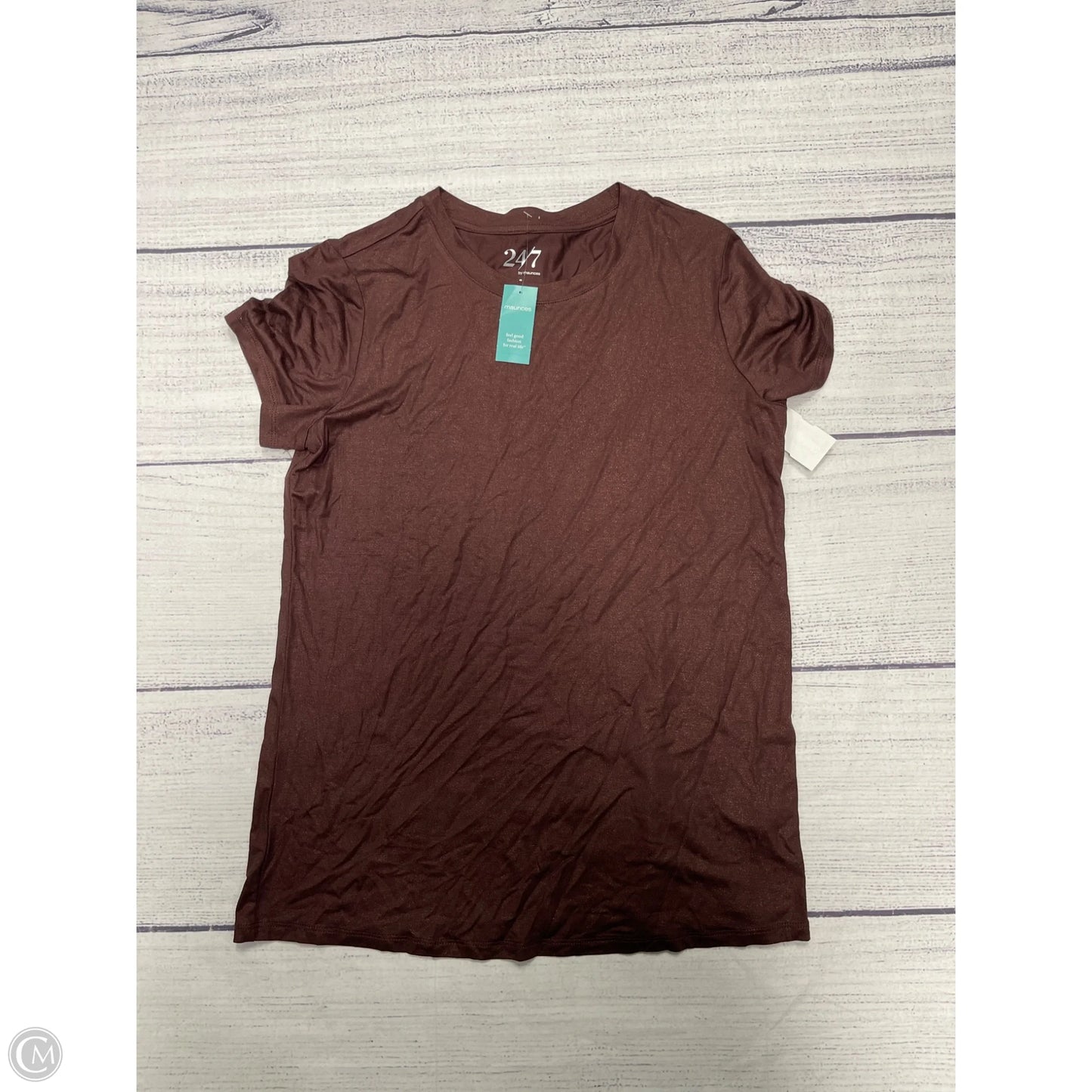 Top Short Sleeve By Maurices In Brown, Size: S