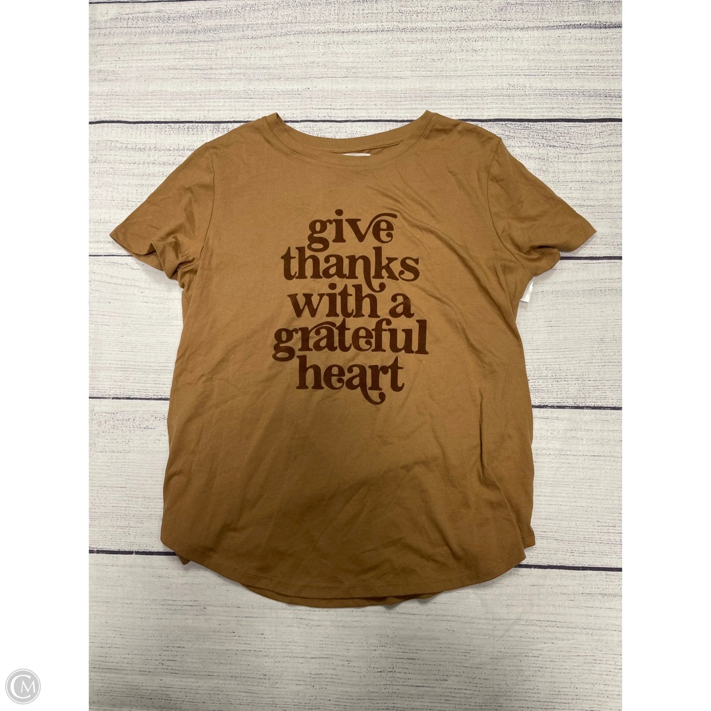 Top Short Sleeve By Maurices In Brown, Size: M