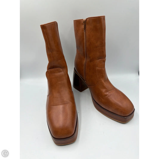 Boots Ankle Heels By Maurices In Brown, Size: 10