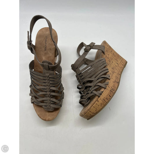 Sandals Heels Wedge By Maurices In Taupe, Size: 10
