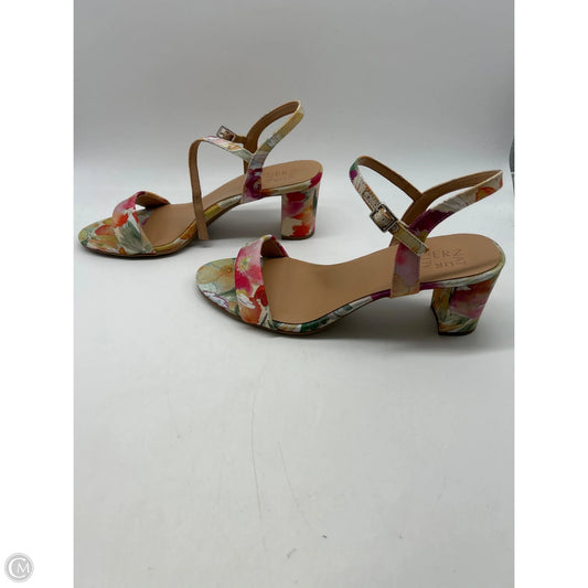 Sandals Heels Block By Naturalizer In Floral Print, Size: 11