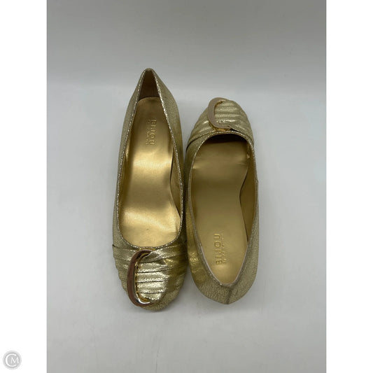 Shoes Heels Kitten By Clothes Mentor In Gold, Size: 7
