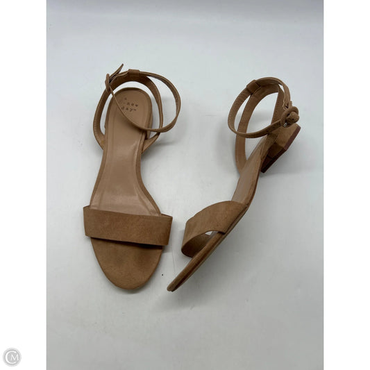 Sandals Heels Block By A New Day In Tan, Size: 8.5