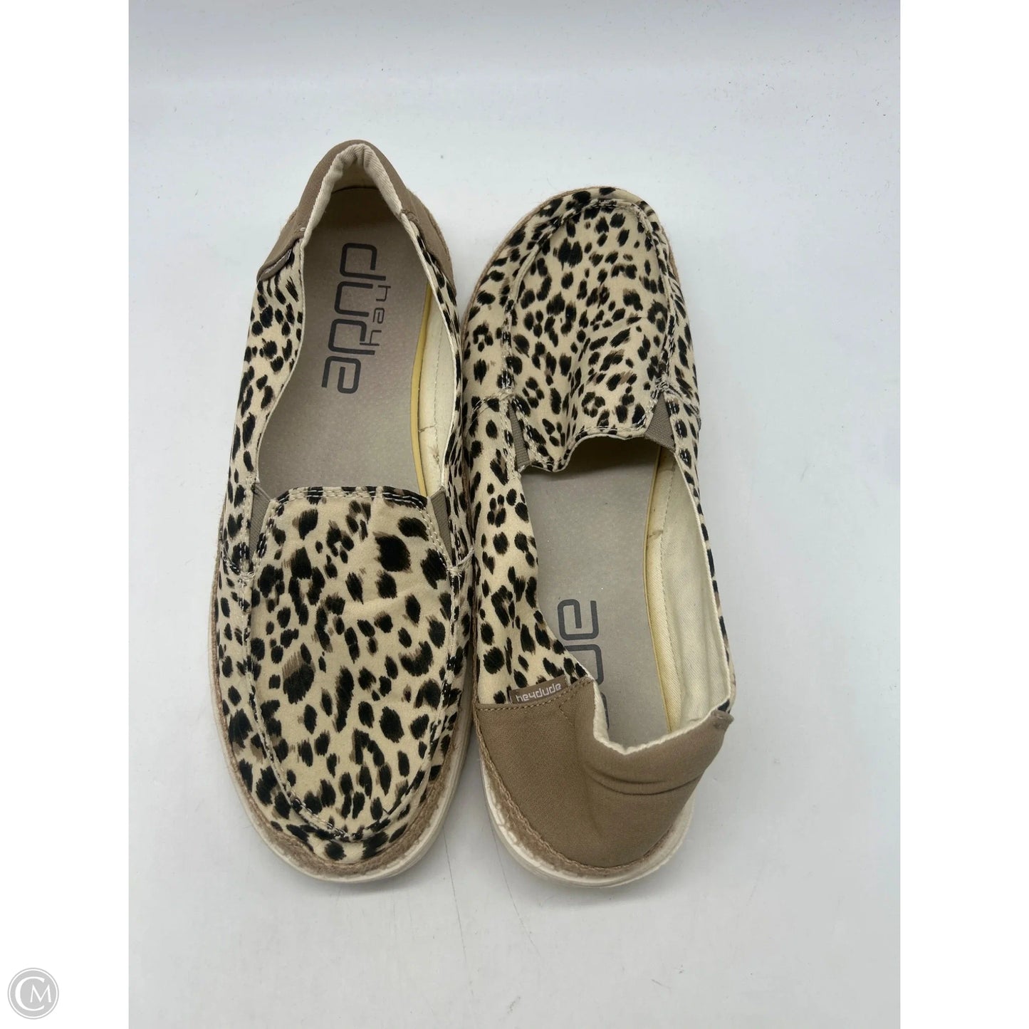 Shoes Flats By Hey Dude In Animal Print, Size: 12