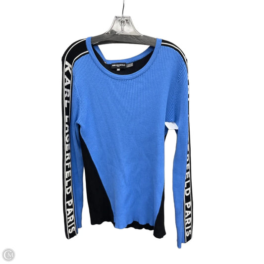 Sweater Designer By Karl Lagerfeld In Blue, Size: Xl