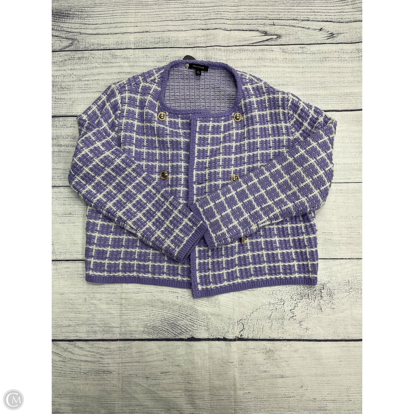 Blazer By Ann Taylor In Purple, Size: 1x