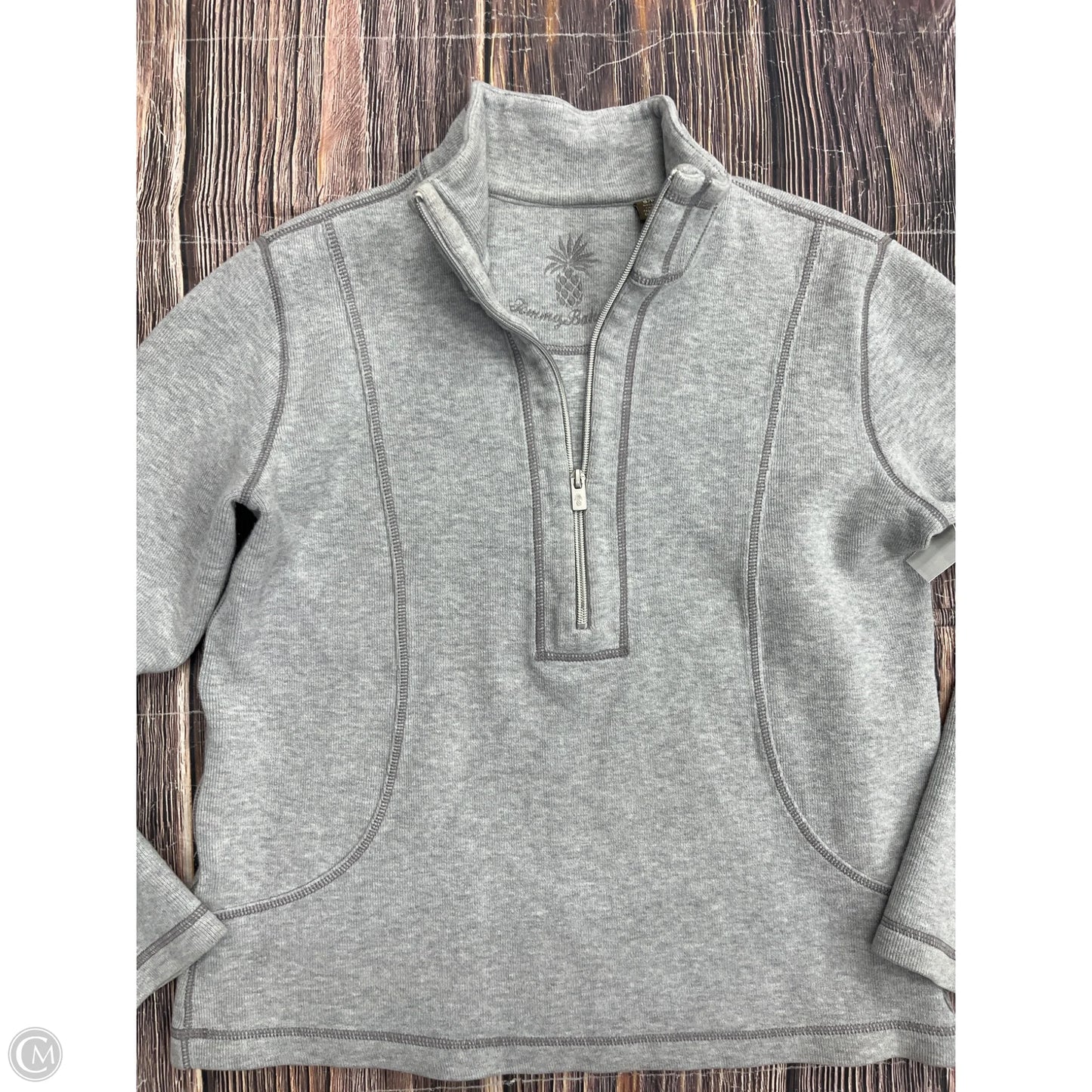 Sweatshirt Collar By Tommy Bahama In Grey, Size: S