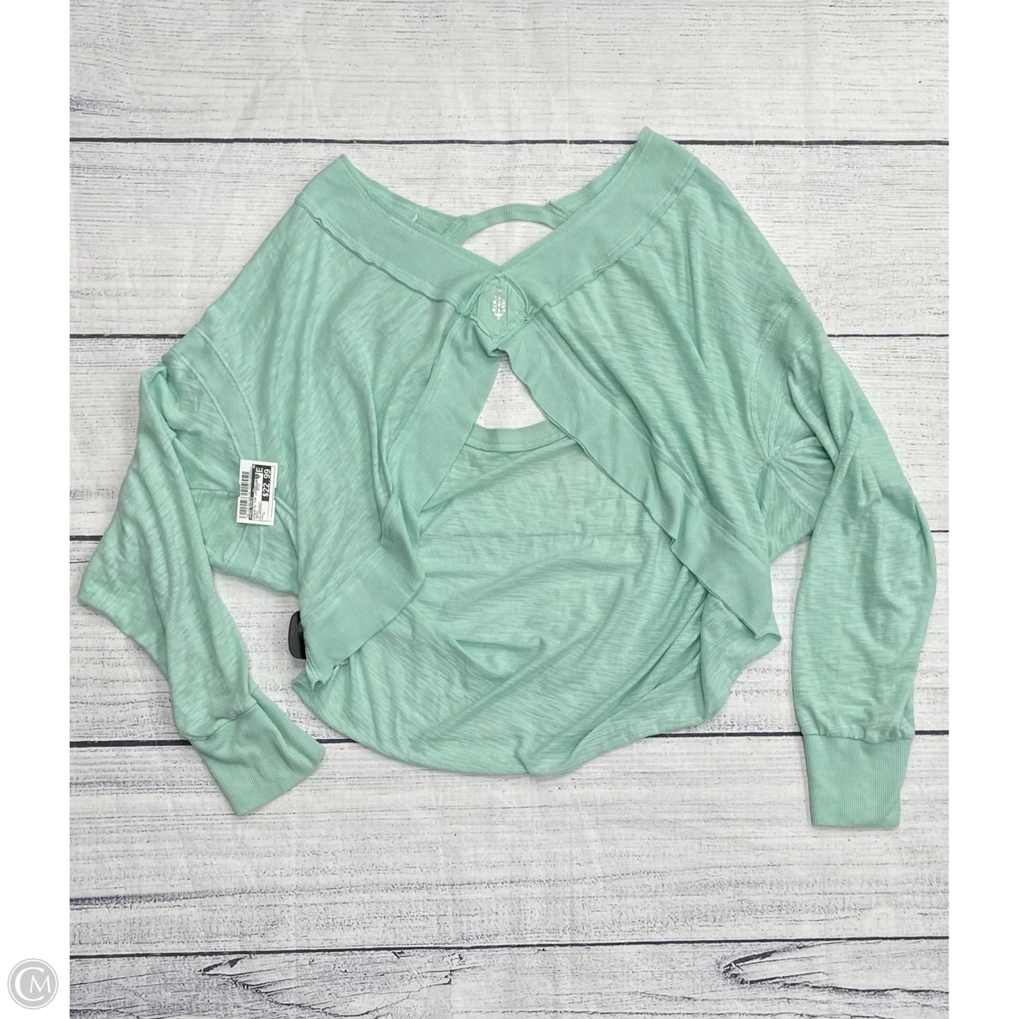 Athletic Top Long Sleeve Crewneck By Free People In Green, Size: L