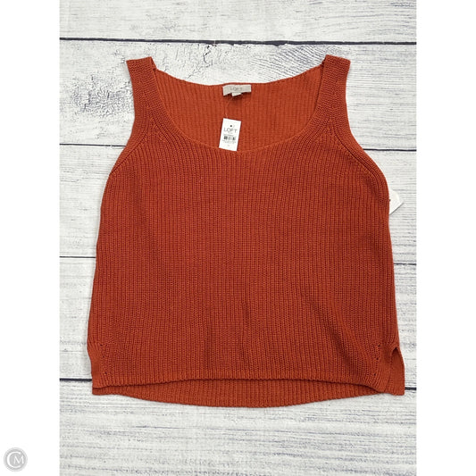 Top Sleeveless By Loft In Orange, Size: M