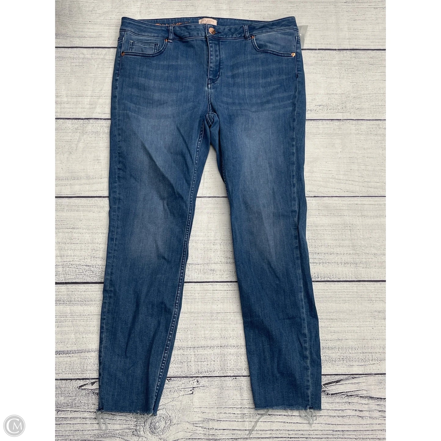 Jeans Straight By Ted Baker In Blue, Size: 18