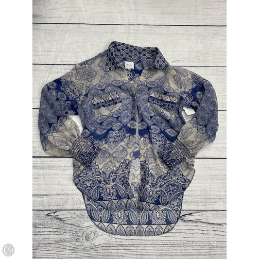 Top Long Sleeve Designer By Misa In Blue, Size: S