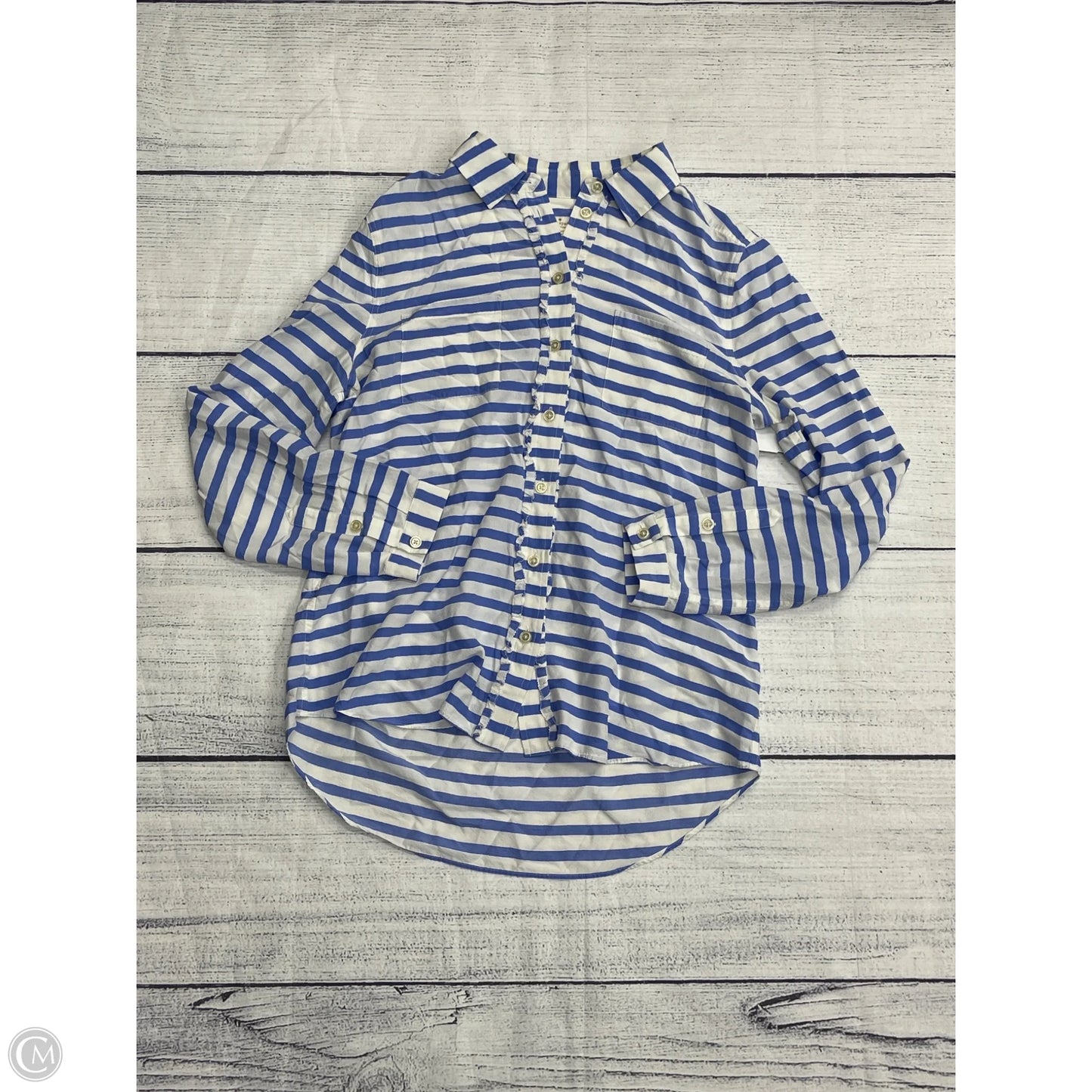 Top Long Sleeve Designer By Kate Spade In Blue, Size: M