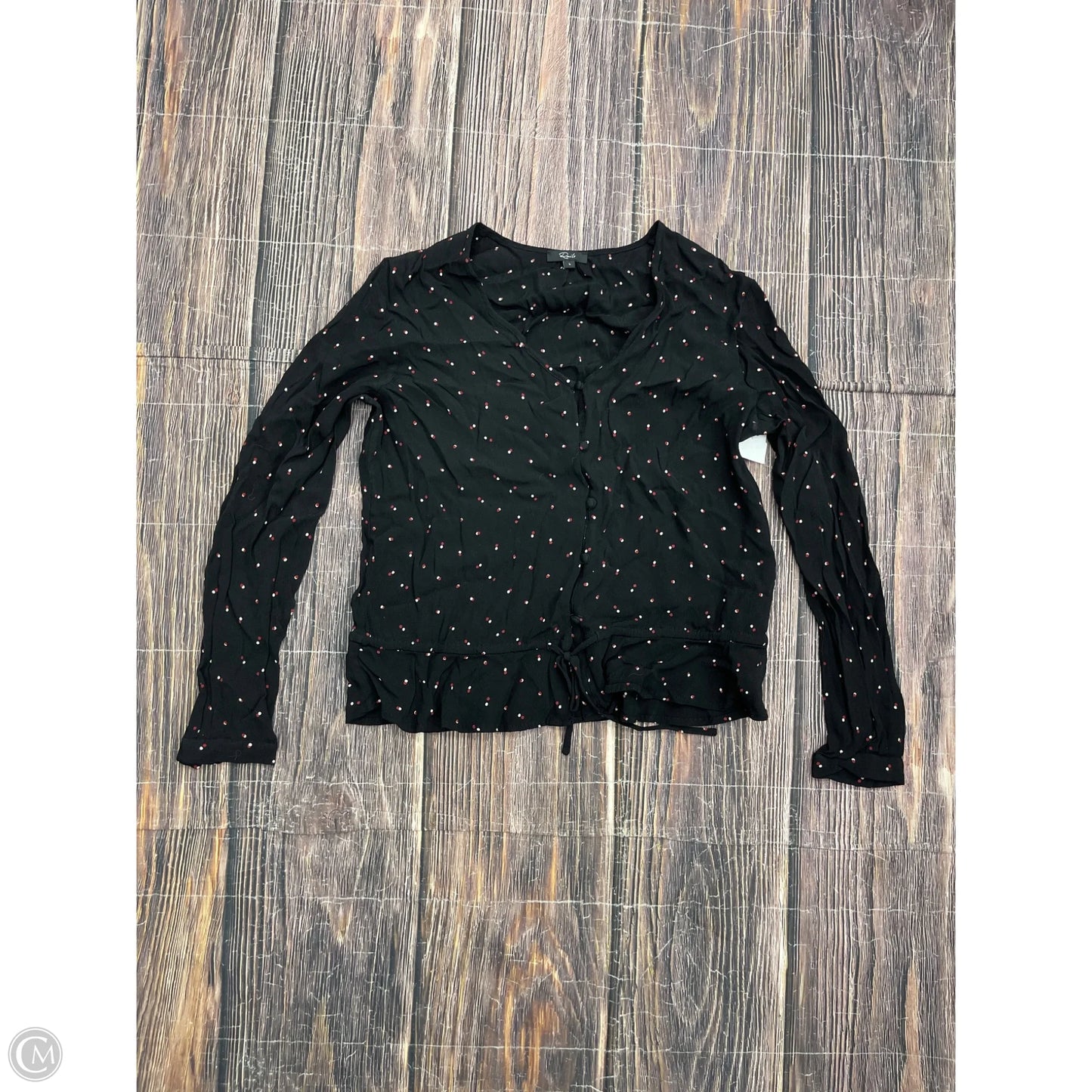 Top Long Sleeve By Rails In Black, Size: L