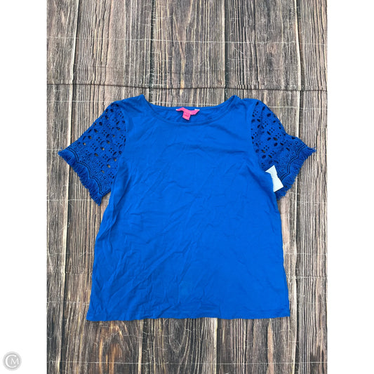 Top Short Sleeve Designer By Lilly Pulitzer In Blue, Size: S