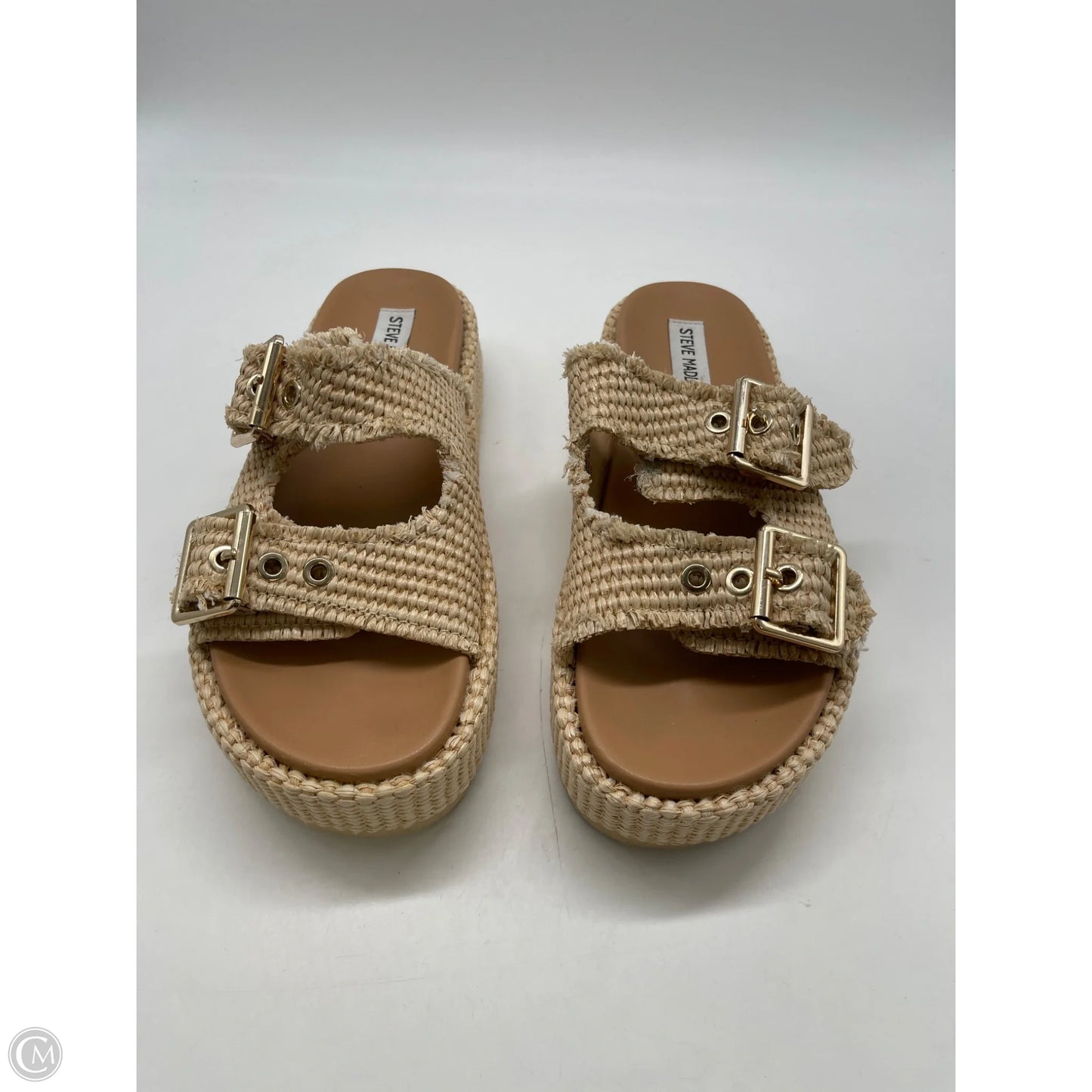 Sandals Heels Platform By Steve Madden In Tan, Size: 8