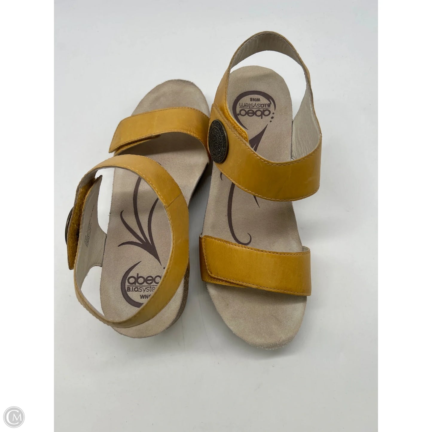 Sandals Heels Wedge By Abeo In Yellow, Size: 8