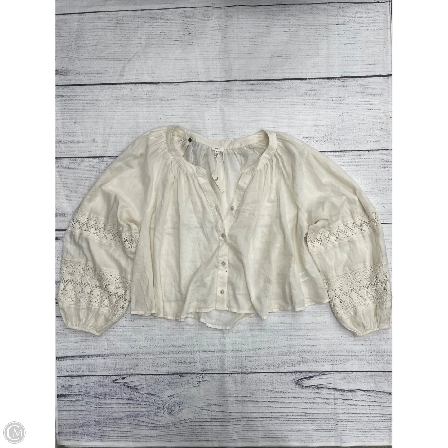 Top Long Sleeve By Aerie In Cream, Size: M