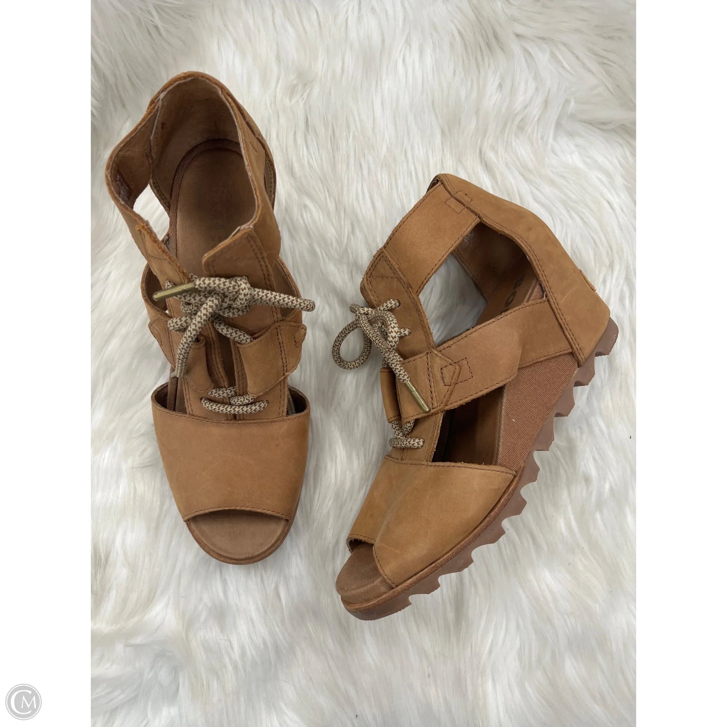 Sandals Heels Wedge By Sorel In Tan, Size: 11