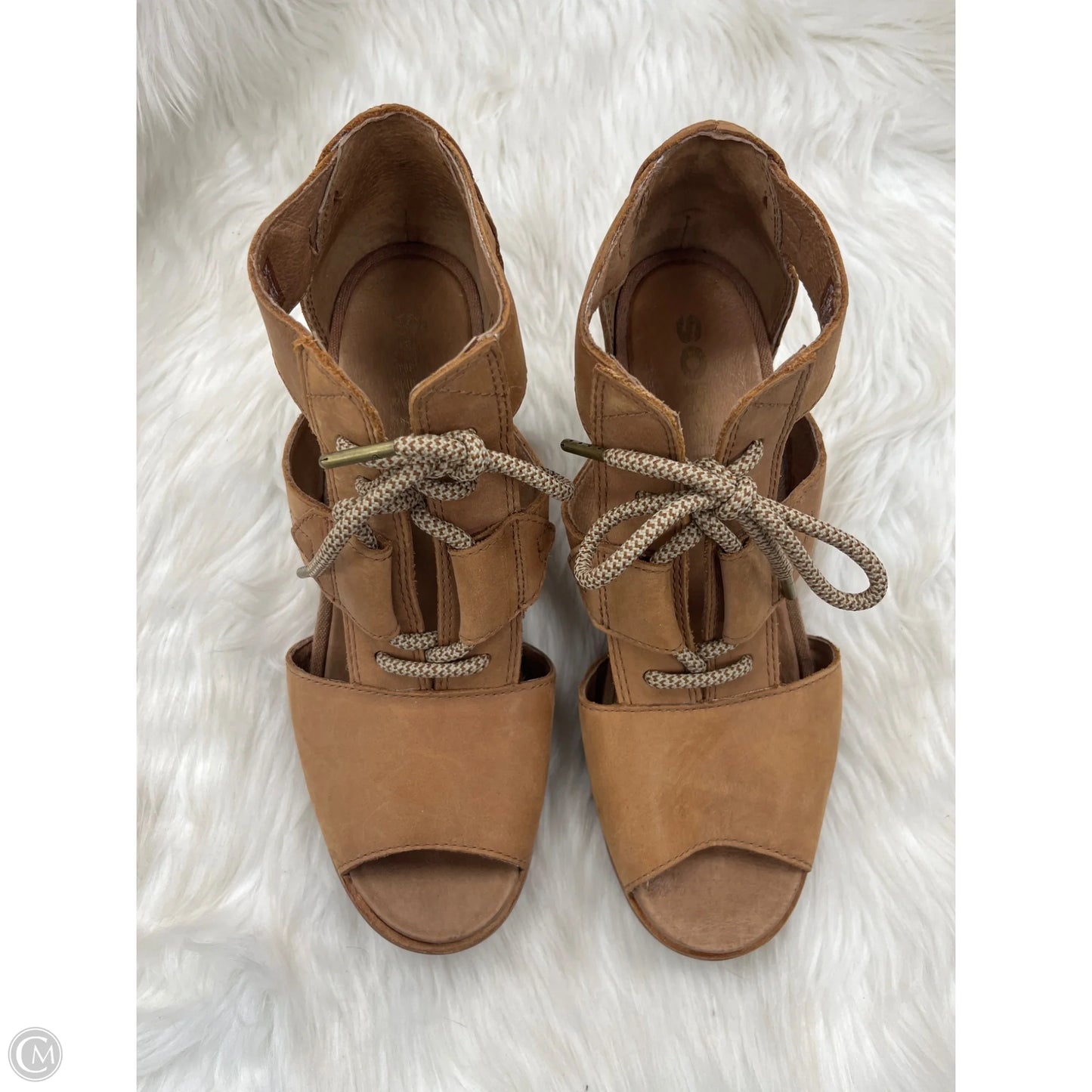 Sandals Heels Wedge By Sorel In Tan, Size: 11