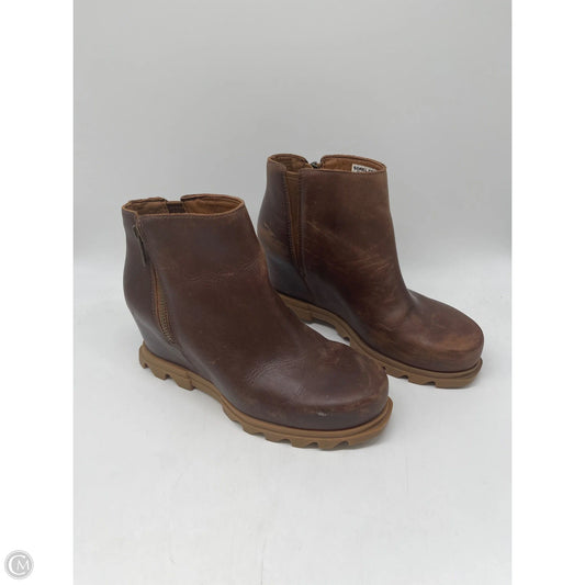 Boots Ankle Heels By Sorel In Brown, Size: 9