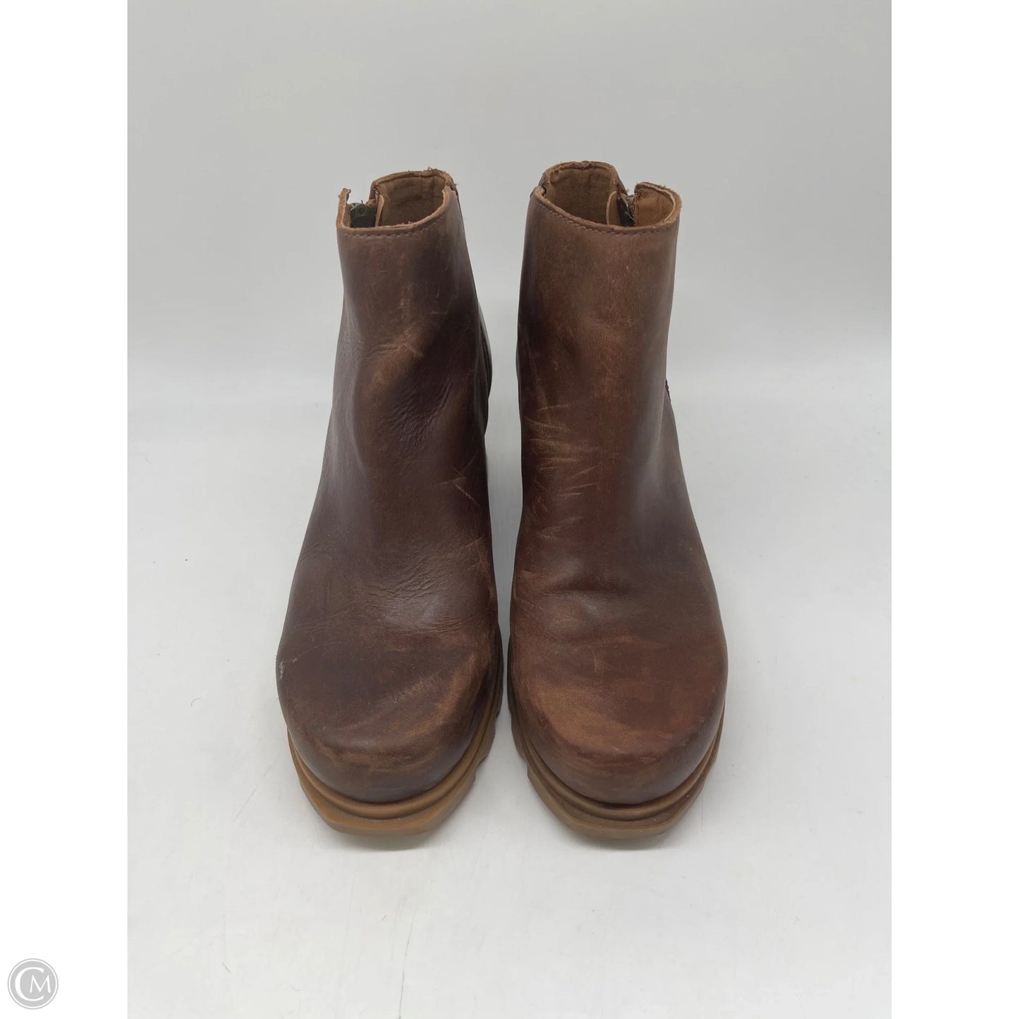 Boots Ankle Heels By Sorel In Brown, Size: 9