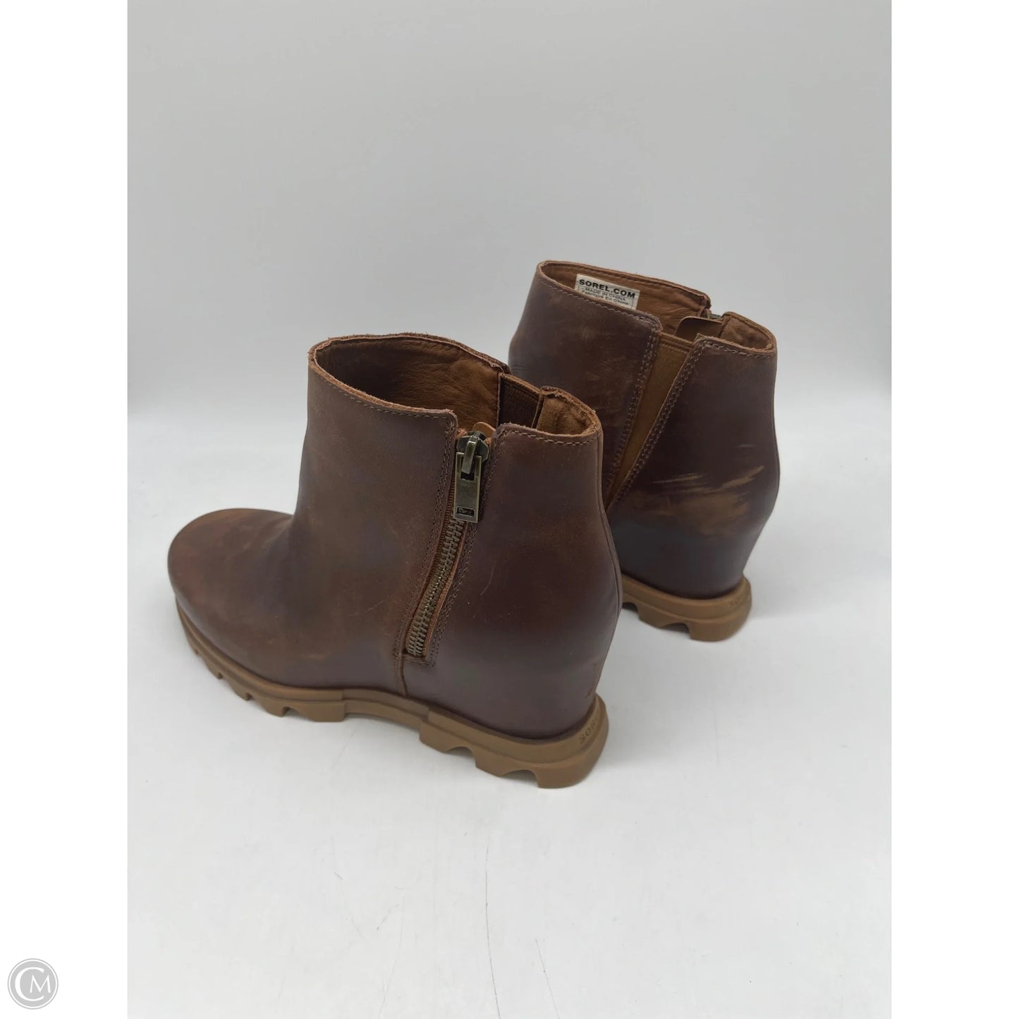 Boots Ankle Heels By Sorel In Brown, Size: 9