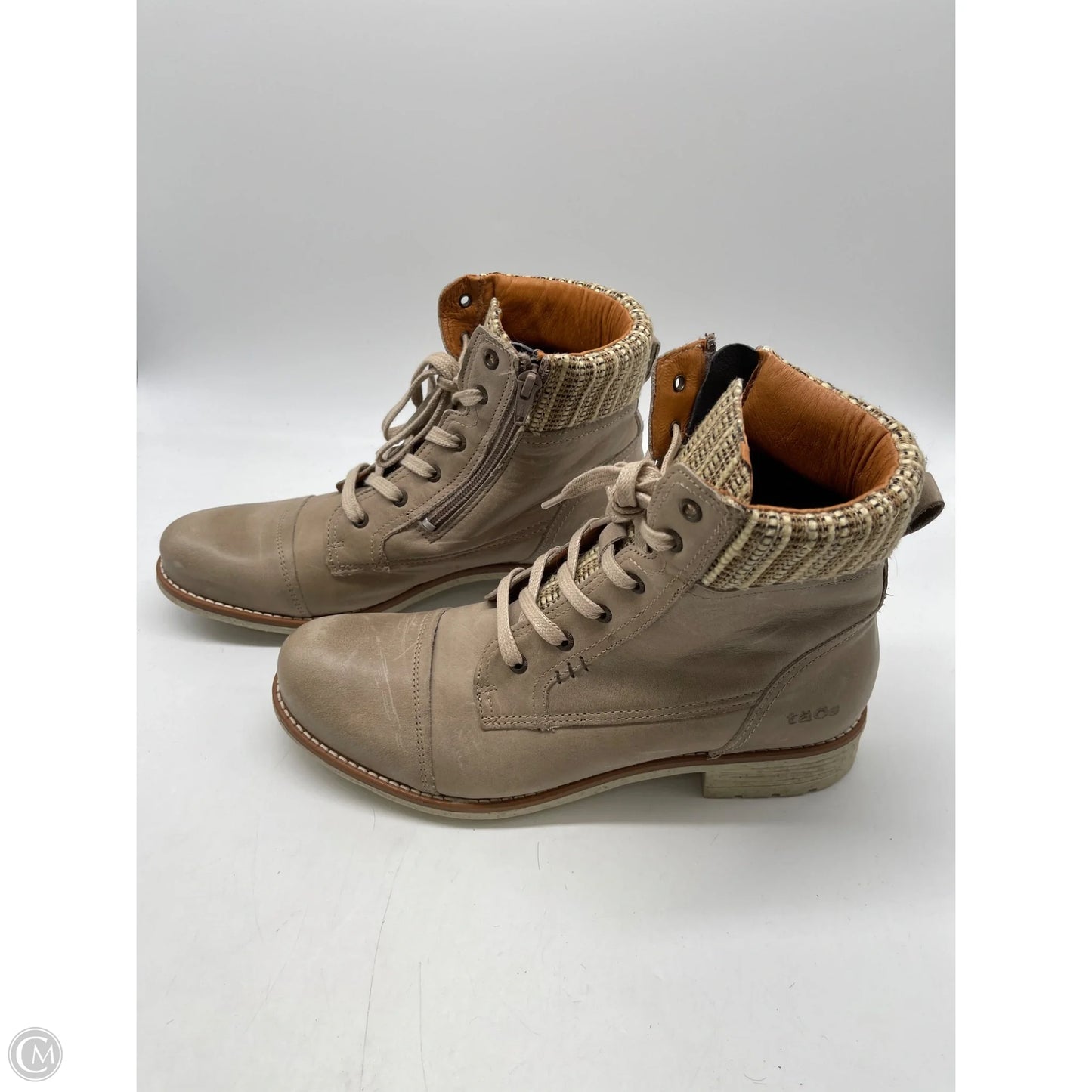 Boots Ankle Heels By Taos In Tan, Size: 10.5