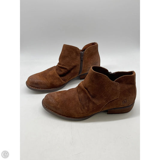 Boots Ankle Heels By Born In Brown, Size: 10