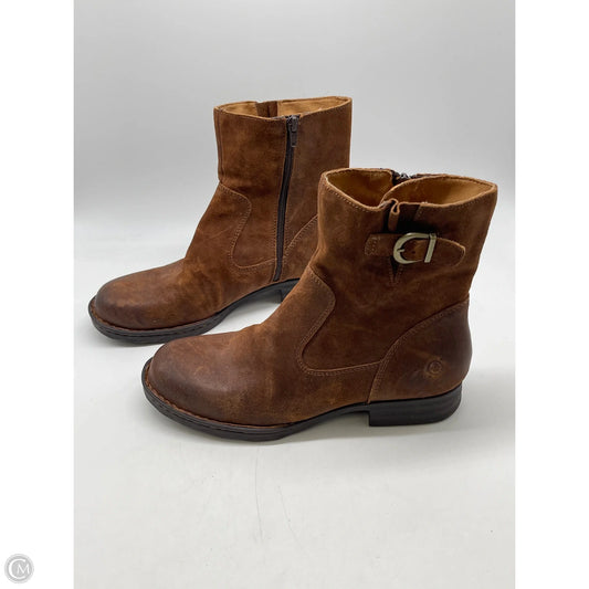 Boots Ankle Heels By Born In Brown, Size: 10