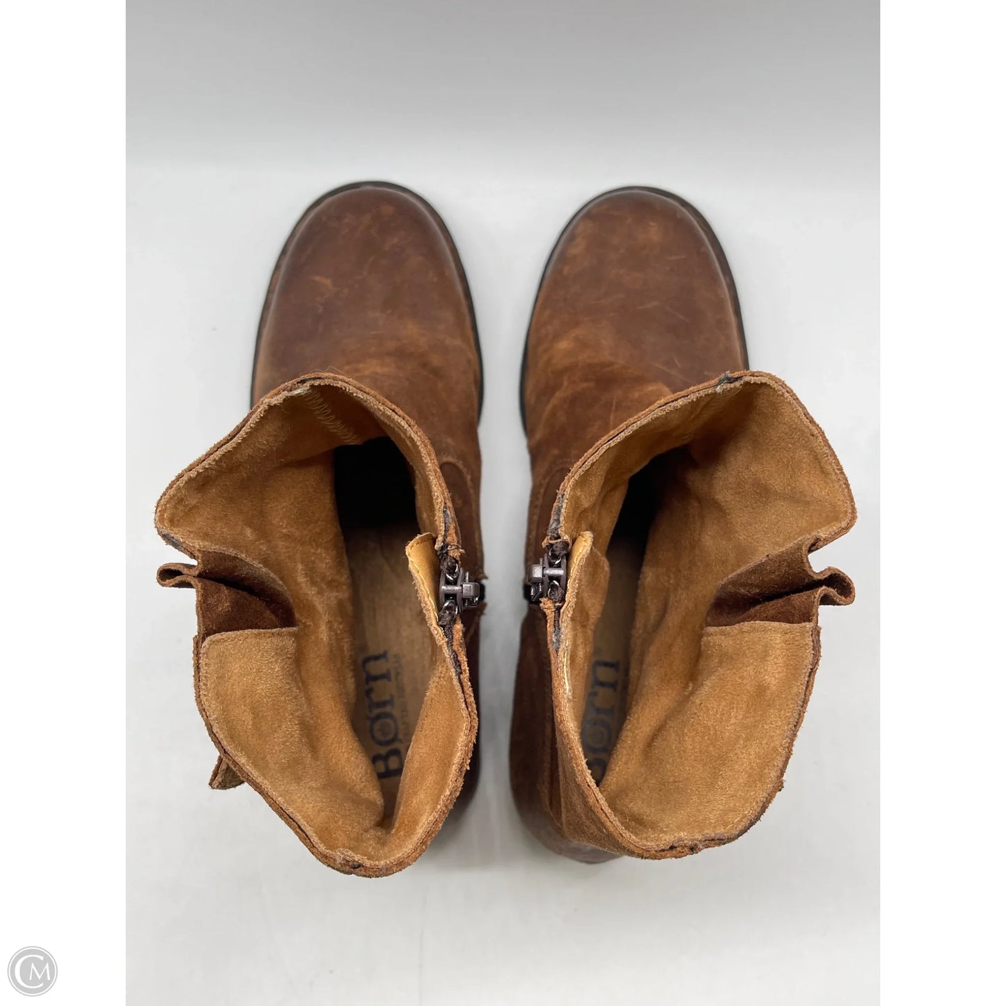 Boots Ankle Heels By Born In Brown, Size: 10