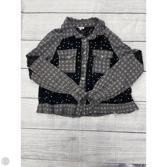 Top Long Sleeve By Pol In Black, Size: L
