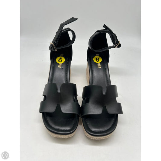 Sandals Heels Wedge By Cushionaire In Black, Size: 9