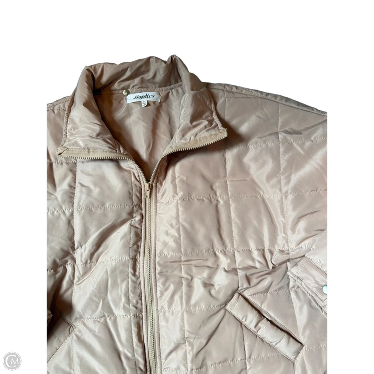 Jacket Puffer & Quilted By Haptics In Tan, Size: 1x