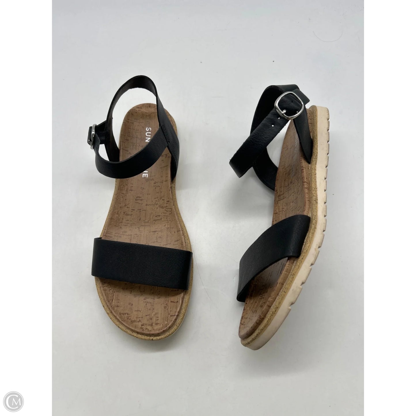 Sandals Flats By Clothes Mentor In Black, Size: 6.5